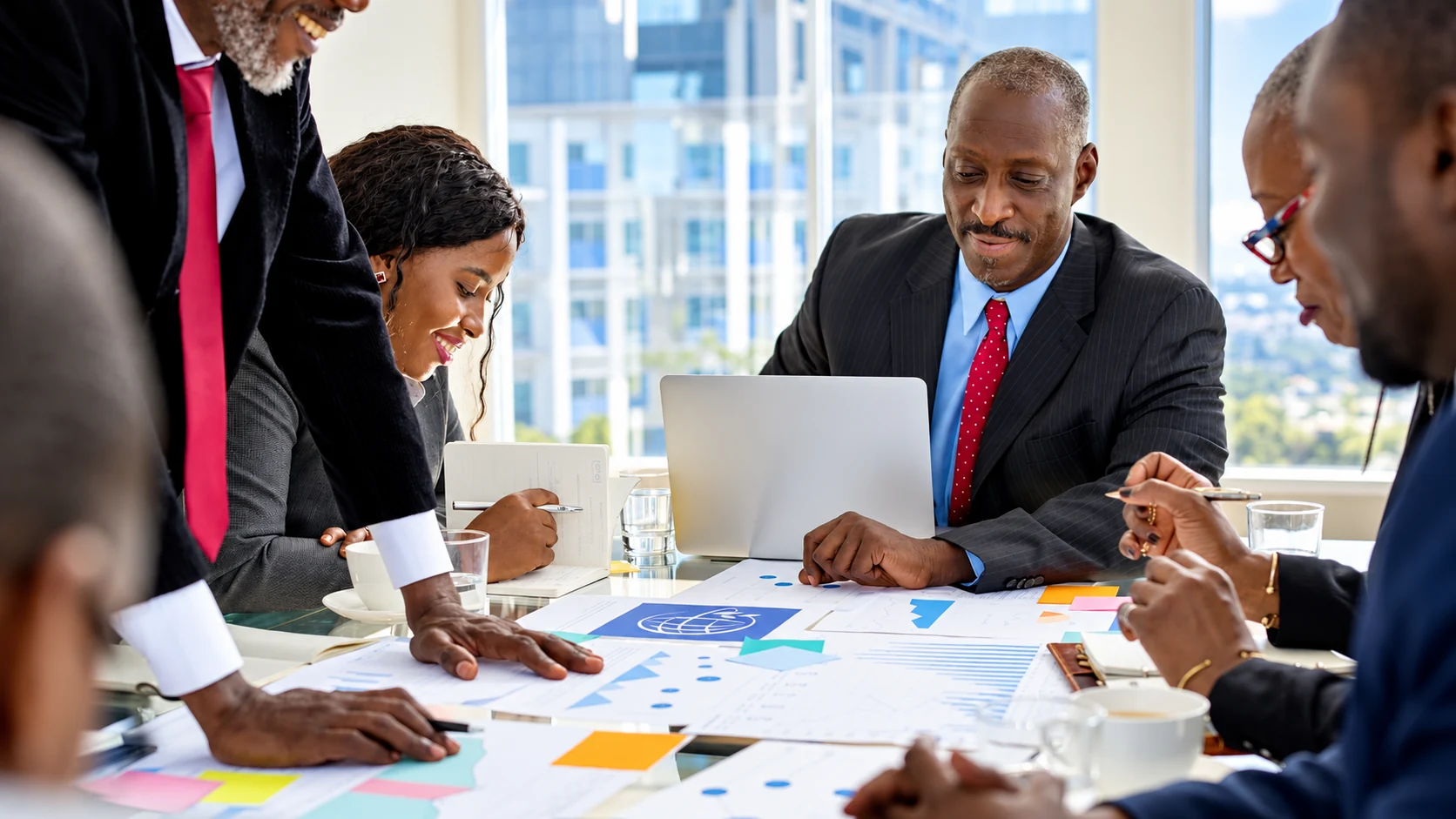 Professionals reviewing financing information